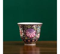 FEILIV Tea Cup Sets Chinese Handmade Tea Set 1 Pcs Master Hand Painted Flowers Porcelain Bowl Cup Palace Luxury Enamel Ceramic Teacup Afternoon Tea Set(A)