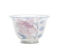 FEILIV Tea Cup Sets Chinese Pu'er Master Cup Hand-Painted Ceramic Teacup Three-Dimensional Relief Flowers Tea Bowl Home Porcelain Set Afternoon Tea Set(A - 6.1x4cm 40ml)