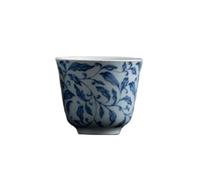 FEILIV Tea Cup Sets Chinese Tea Household Cha Supplies Ornaments 2pc/Set 30ml Antique Blue and White Teacup Handmade Fragrance Cup Master Afternoon Tea Set