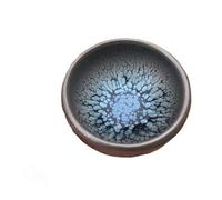 FEILIV Tea Cup Sets Natural Ceramic High Temporature Fired Eco-Friendly Small Tenmoku Tea Cup Chinese Jian Kiln Bowl with Oilspot Glaze Afternoon Tea Set