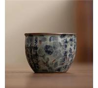 FEILIV Tea Cup Sets Portable Personal Single Cup Custom Tea Accessories 110ml Antique Ceramic Master Jingdezhen Blue and White Porcelain Teacup Afternoon Tea Set(B)