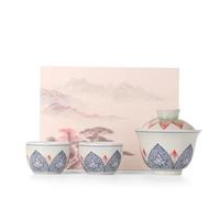 FEILIV Tea Cup Sets White Glaze Tea Cup Set Ceramic Teacup High-end Kung Fu Vintage Cups Bowl Chinese Sets Afternoon Tea Set(B)