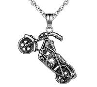 Feilok Men Women Punk Gothic Harley Davidson Motorcycle Stainless Steel Pendant Necklace