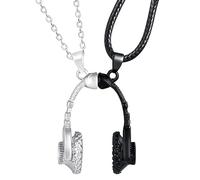 Feilok Mens Necklace Chain with Pendant for Men Women Couples Headset Love Magnet Wax Cord Alloy
