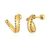 feilok Octopus antenna Hoop Earrings for Women Men Earrings Studs Stainless Steel Piercing Huggie Ear Jewelry Cartilage Helix gold