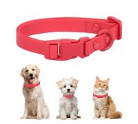 FEimaX Dog Collar Christmas Adjustable Soft, Pet Waterproof Dog Collars for Large Medium Small Cat Dogs, Puppy Cute Silicone Collar with Quick Release Buckle Without Neck Strain (Red，S）