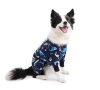 FEimaX Dog Surgery Recovery Suit, Long Sleeve Onesie Female Male Dog Surgical Suit Post Op Spay Bodysuit for Medium Large Dogs Cone E-Collar Alternative Pet Shirt