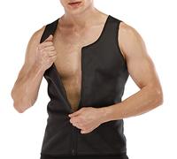 FEimaX Men Sauna Sweat Suit Waist Trainer Workout Body Shaper Men's Hot Vest Zipper Neoprene Slimming Tank Top for Fitness Sport Gym Shirt Shapewear
