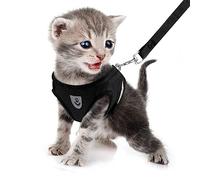 FEimaX Small Cat Dog Harness and Leash Set, No Pull Adjustable Pet Harness with Reflective Strips, Escape Proof Puppy Kitten Vest for Extra Small Dogs Cats