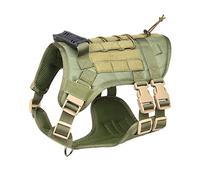 FEimaX Tactical Dog Harness No Pull Adjustable Pet Harness, Military Service Harnesses with Handle, Dog Vest with Molle Loop Panels for Medium Large Dogs Training Hunting Walking