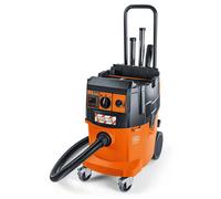 FEIN Wet & Dry Vacuum Cleaner Dustex 35 LX AC L-Class Dust Extractor Professional Fully Automatic Filter Cleaning 240V Built-in Storage For Power Tool Case with Wheels 35 Litre 92030060240