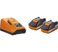 FEIN Battery Starter Set with 2 Li-ion Batteries Voltage 18 V Capacity 3 Ah with Fast Charger ALG 80 BC, High Charging Current of 8 Amps, Bluetooth® Connectivity