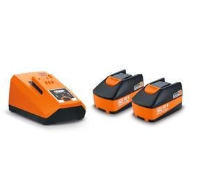 FEIN Battery Starter Set with 2 Li-ion Batteries Voltage 18 V Capacity 3 Ah with Fast Charger ALG 80 BC, High Charging Current of 8 Amps, Bluetooth® Connectivity
