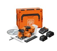 FEIN F-Iron Cut 57 AS Battery Circular Saw for Fast and Accurate Cold Cuts of Sheet Metal, Tubes and Profiles Compatible with AMPShare/Bosch 18V Batteries with 2 x 8Ah ProCORE Batteries and Charger