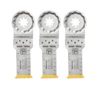 FEIN LongLife E-Cut Long Life Bi-Metal Blade Deep Cut Pack of 3 x Width 28 mm Length 60 mm StarlockPlus Titanium Coated Bi-Metal Blade