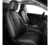 FEINEPRO Seat Covers for Honda Civic Hatchback LX, EX, EXL, Sport, Touring, 2016-2021, Faux Leather Car Seats Cover Full Set Seatback Waterproof, Black Red line (60/40 Split Seatback)