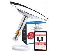 FEINER Bath Plug Universal Fit - Brass, Chrome-plated, Adjustable Height, 2 Seals - 72 mm Diameter, Rustproof, 100% Leakproof