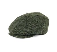 FEINION Mens 8 Panels Tweed Wool Bleed Newsboy Caps Irish Gatsby Flat Baker Boy Hat (Flecked Green, 7 5/8)
