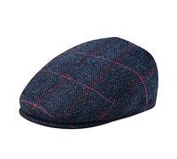 FEINION Men's Wool Tweed Newsboy Ivy Cap Gatsby Golf Flat Hat, Plaid Navy, 7.25