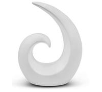 FeinKnick Stylish ceramic sculpture - modern decoration statue in white - decorative spiral 20 cm high - figurine also suitable as a gift