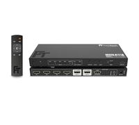 FeinTech AX341 HDMI 2.1 eARC Splitter Switch 4 in 2 Out with Audio Extractor (eARC Soundbar, Toslink & AUX), 8K 60Hz, 4K120Hz, Downscaler