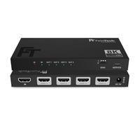FeinTech SP410 HDMI 2.1 Splitter 1 in 4 Out 4K 120Hz 8K VRR ALLM, HDMI Splitter with Downscaler for 4 Monitors Simultaneously, HDMI CEC Pass, Compatible with HDCP 2.3, HDR, Dolby Vision