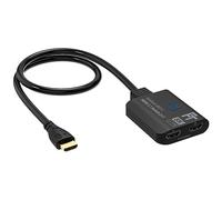 FeinTech SW211 HDMI 2.1 Switch 4K 120Hz 2 in 1 Out or 1 in 2 Out Bi-Directional with Integrated HDMI Cable, 8K, 48 Gbps, HDMI Splitter, Supports HDR, VRR, ALLM and Dolby Vision