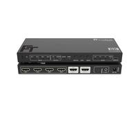 FeinTech SW411 HDMI 2.1 Video Switcher 4 in 1 Out with Audio Extractor for Sound Systems with HDMI, Toslink and AUX Input, Supports 4K 120Hz & 8K