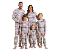 Feionusin Family Christmas Pyjamas Set Matching Pajamas for Family and Dog Xmas Pjs for Women Men Kids Long Sleeve Nightwear Sleepwear Christmas for Women 13-Grey | Fair Isle