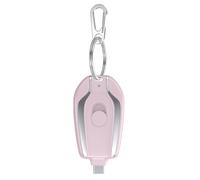 Feiouna 1200MAh Portable Mini Power Bank Keychain Powerbank Mobile Phone Spare External Battery for Smartphone,Type-C Pink