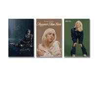 Feioust 3 PCS Billie Poster Eilish Music Vintage Wall Art Canvas Posters Room Decorative Aesthetic Print Decor 08x12inch(20x30cm)-3pcs Style-2