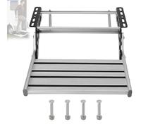 Feiphla Heavy Duty Aluminum Alloy Electric Folding RV Step with LED Light, Automatic Folding Caravan Stairs for Campervans and Travel Trailers 1Step-Manual(Led)