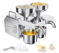 Feiphla Oil Press Machine,Cold Press Double Head Oil Machine,with Independent Control Panel,Double Oil Outlets,for Sunflower, Flax,Soya, Olive