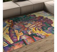 FEIPUHOME Art 120x150cm Rug Fauvist Landscape Rugs the Large Trees Famous Painting Prints Throw Carpet for Bedroom Home Office Soft Low Pile Indoor Mat Washable