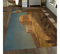 FEIPUHOME Art 120x180cm Rug Famous Painting Prints Rugs Europe Ancient Architectural Ruins Pattern Carpets Bedroom Living Room Indoor Door Mat Low Pile Non-slip