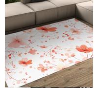 FEIPUHOME Art 120x180cm Rug Modern Minimalism Throw Rugs Boho Floral Washable Non Slip Soft Floor Carpet for Classroom Dorm Apartment Under Table Indoor Decor