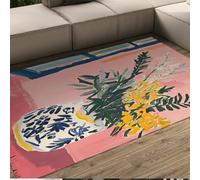 FEIPUHOME Art 160x200cm Rugs Vintage Fashion Room Carpet Still Life Vase Print Rug for Front Door Back Door Living Room Patio Porch Low Pile Washable Multi-color