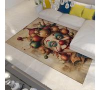 FEIPUHOME Art 180x240cm Area Rugs Circus Theme Rug -People with Vegetables Bauble on Their Heads Surrealism Holiday Decor Washable Carpet for Living Room Bedroom