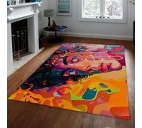 FEIPUHOME Art 180x240cm Area Rugs Contemporary Colourful Abstract Carpet Handsome Man Portrait Rug for Back Door Hallway Dining Room Farmhouse Low Pile Non-slip
