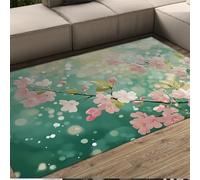 FEIPUHOME Art 180x280cm Rug Dreamlike Spring Floor Carpet Washable Cherry Blossom Peach Blossoms Rugs for Living Room Apartment Under Table Low Pile Non Slip