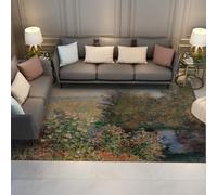 FEIPUHOME Art 180x280cm Rug Farmhouse Rugs Corner of the Garden at Montgeron Famous Painting Prints Carpet Soft Lightweight Low Pile Living Room Floor Mat