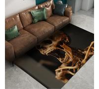 FEIPUHOME Art 60x90cm Area Rugs Modern Skull Rug Halloween Horror Theme Soft Carpet for Living Lobby Room Front Entrance Floor Decor Machine Washable Low Pile