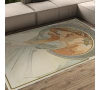 FEIPUHOME Art 60x90cm Rugs Classical Aesthetics Rug Study for Poetry the Arts Famous Painting Printing Carpet for Living Room in Front of Fireplace Low Pile