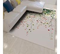 FEIPUHOME Art 90x120cm Rug Minimalist Boho Style Rugs Vines and Floral Washable Soft Non-slip Low Pile Carpet Cozy for Living Room Bedroom Dining Room Apartment