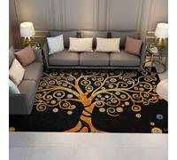FEIPUHOME Art 90x150cm Area Rug Nordic Minimalism Rugs Abstract Tree of Life Carpet for Living Room Front Entrance Machine Washable Non-slip Kitchen Mat