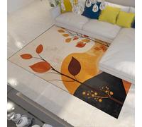 FEIPUHOME Art Area Rug 160x200cm Nordic Modern Rugs Autumn Leaves Abstract Minimalism Carpet for High Traffic Areas Living Room Bedroom Home Office Kitchen Foldable