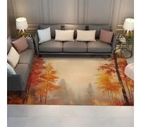 FEIPUHOME Art Area Rug 160x230cm Nordic Style Rugs Maple Forest Mist Nature Autumn Scenery Soft Cozy Low Pile Carpet for Home Office Living Room Bedroom Kitchen