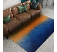 FEIPUHOME Art Area Rug 60x90cm Scandinavian Modern Rugs Blue and Yellow Abstract Aesthetic Decorative Carpet for Living Room Bedroom Apartment Low Pile Non-slip
