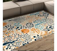 FEIPUHOME Art Area Rugs 160x230cm Modern Chic Boho Non Slip Rug Colorful Abstract Trees Botanical Floral Carpet Large Soft Washable for Playroom Nursery Apartment