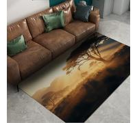 FEIPUHOME Art Area Rugs 180x240cm African Sunset Landscape Soft Washable Rug Modern Natural Aesthetic Carpet for Living Room Bedroom Dining Room Non Slip Low Pile
